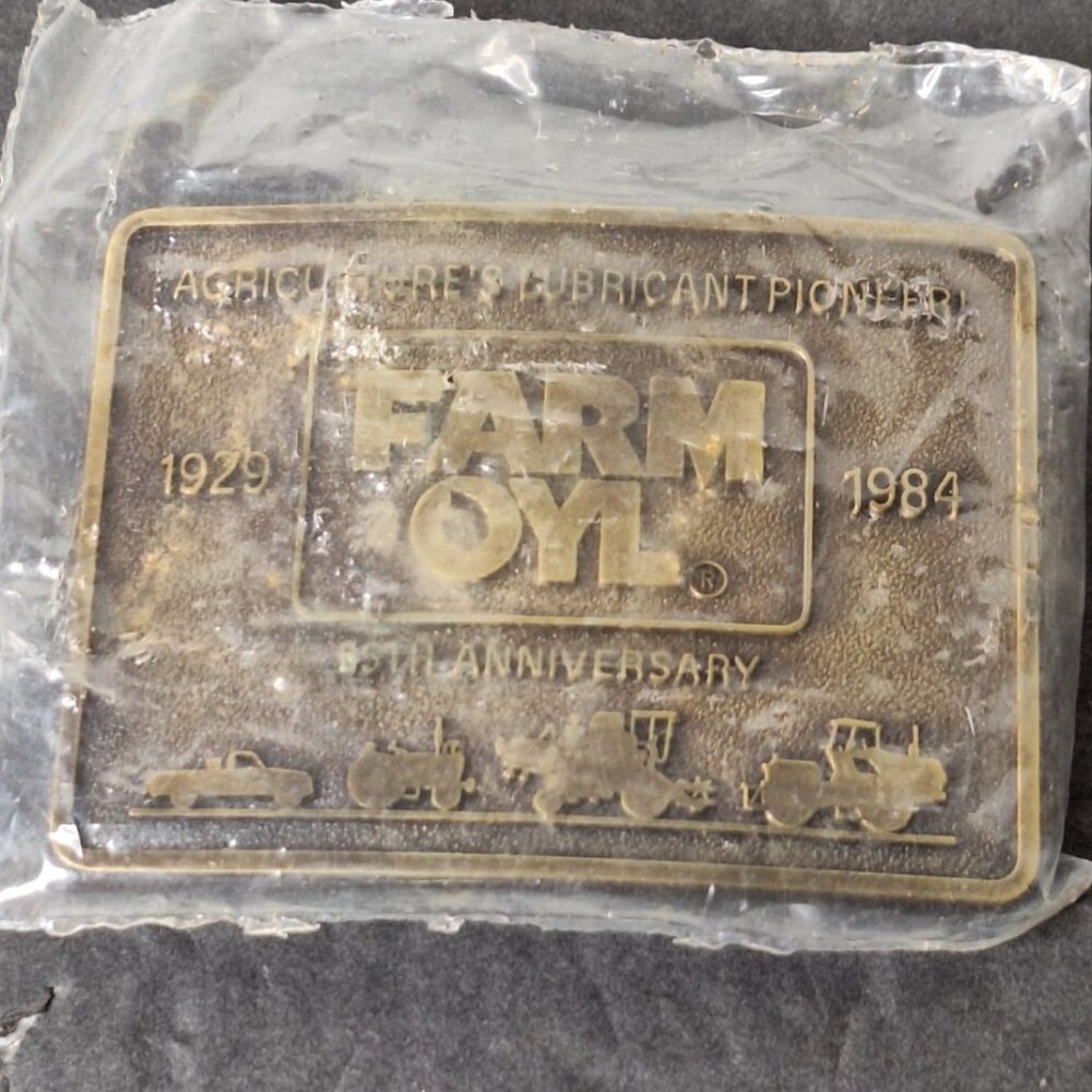 New 1984 Farm OYL 55th Anniversary Agricultures Lubricant Pioneer Belt Buckle